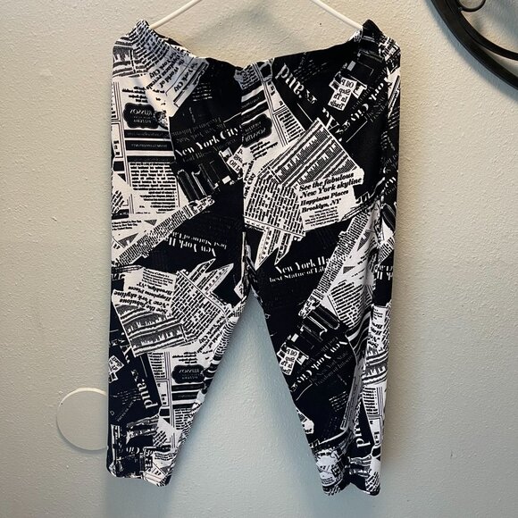 JOSTAR Poly‎ Spandex Stretch Knit TOP CAPRI PANT SET newspaper - Picture 8 of 11